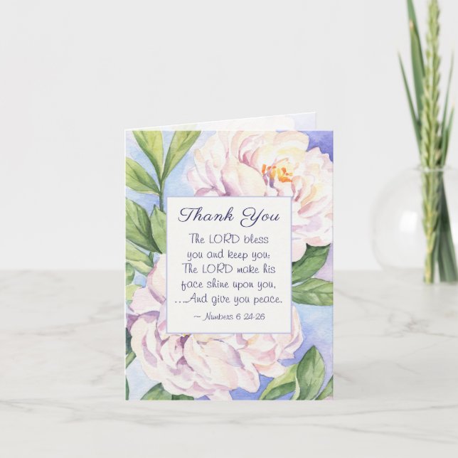Carte De Remerciements Le Seigneur Vous Bénit La Bible Inspirationnelle F (Devant)