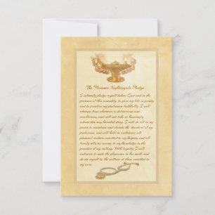 Carte De Remerciements Le serment de Florence Nightingale