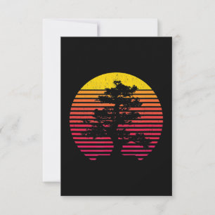 Carte De Remerciements Le soleil couchant de l'arbre bouddhiste japonais 