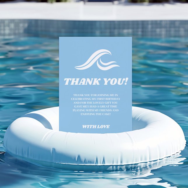 Carte De Remerciements Le Surf Anniversaire, Le Big One (Créateur téléchargé)