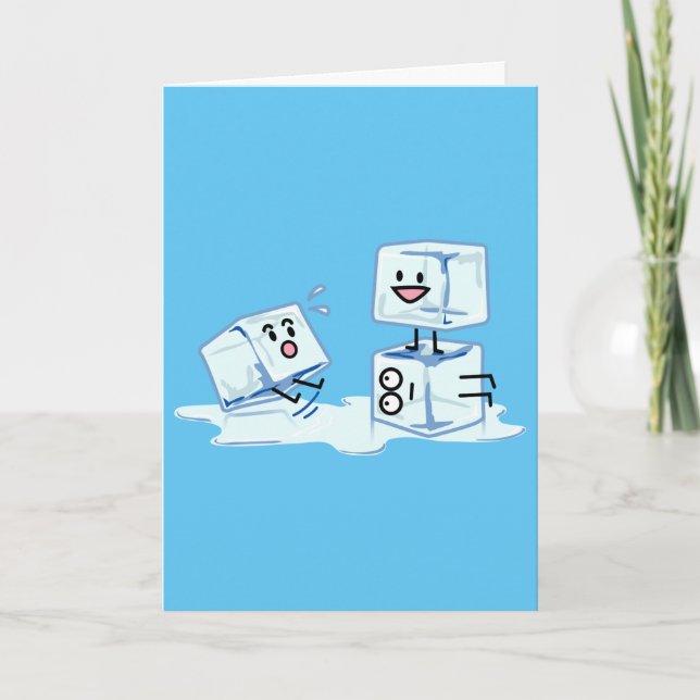 Carte De Remerciements l'eau glaciale de cube en glaçons glissant le (Devant)
