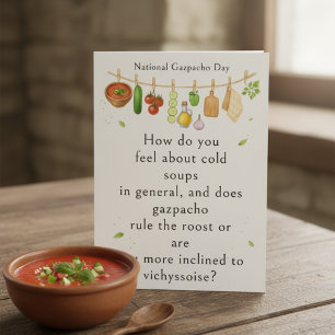 Carte De Remerciements légumes amusants Journée nationale du gazpacho