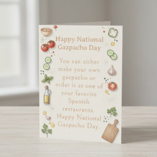 Carte De Remerciements légumes amusants Journée nationale du gazpacho