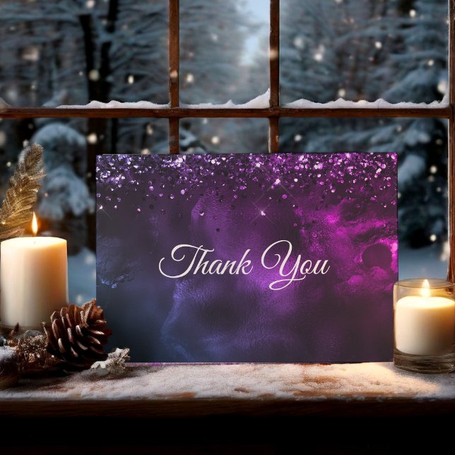 Carte De Remerciements L'élégant art du marbre bleu violet (Créateur téléchargé)