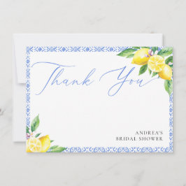 Carte De Remerciements Lemon Italien Positano Bleu Baby Shower
