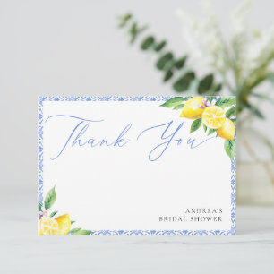 Carte De Remerciements Lemon Italien Positano Bleu Baby Shower