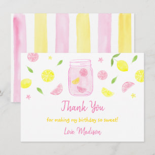 Carte De Remerciements Lemonade rose Lemon Anniversaire