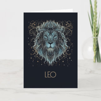 Carte De Remerciements Leo Zodiac Constellation Blank Folk Card