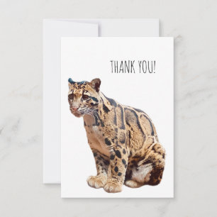 Carte De Remerciements léopard nébuleux photographie jungle grand félin a