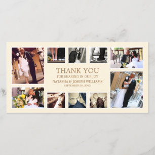 CARTE DE REMERCIEMENTS L'ÉPOUSANT DU COLLAGE