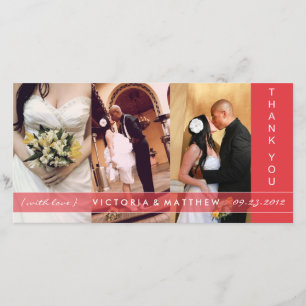 CARTE DE REMERCIEMENTS L'ÉPOUSANT ROUGE DES