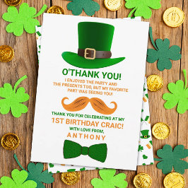 Carte De Remerciements Leprechaun moderne St. Patrick's Any Age Anniversa