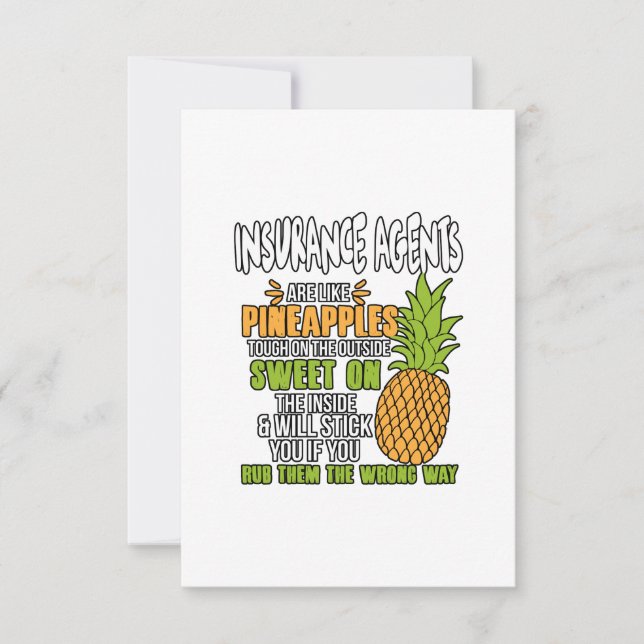Carte De Remerciements Les Agents D'Assurance Sont Comme Des Ananas. (Devant)