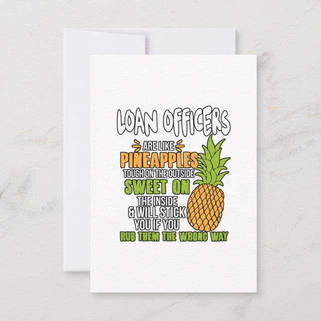 Carte De Remerciements Les Agents De Prêt Sont Comme Des Ananas. (Devant)