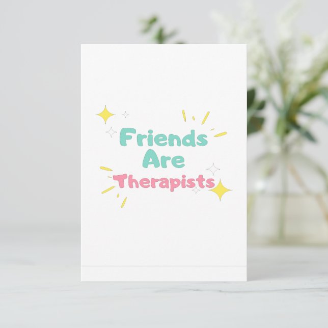 Carte De Remerciements Les amis sont thérapeutes (Debout devant)