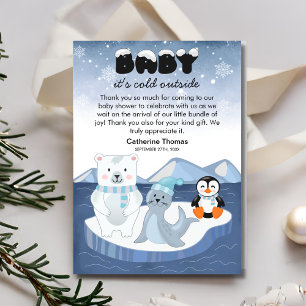 Carte De Remerciements Les animaux de l'Arctique Baby shower d'hiver Wond