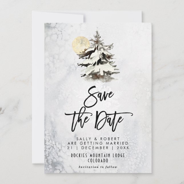 Carte De Remerciements les arbres d'hiver les mariages forestiers sauvent (Devant)