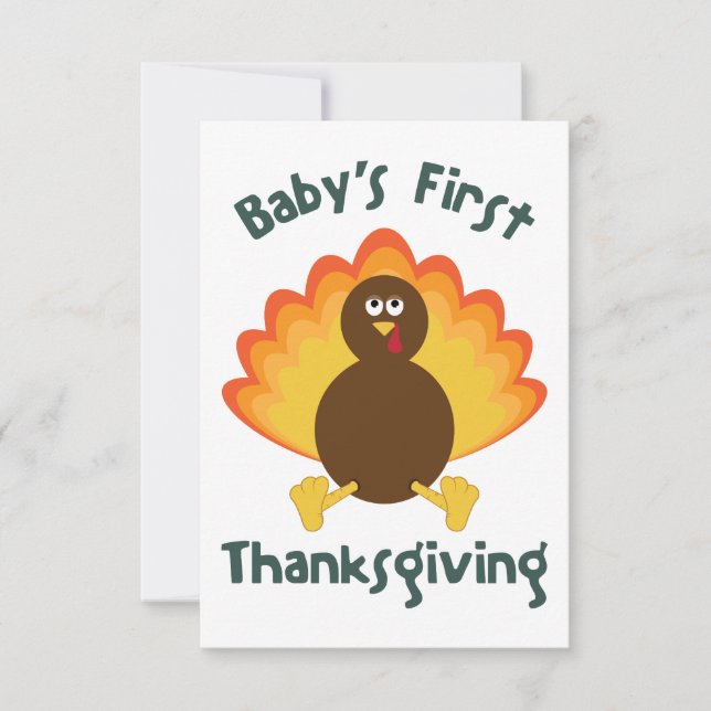 Carte De Remerciements Les bébés d'abord Thanksgiving (Devant)