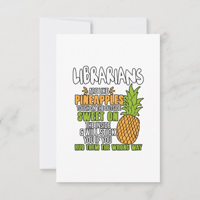 Carte De Remerciements Les Bibliothécaires Sont Comme Des Ananas. (Devant)