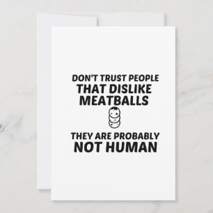 CARTE DE REMERCIEMENTS LES BOULETTES DE VIANDE N'AIMENT PAS L'HUMAIN