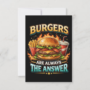 Carte De Remerciements Les Burgers Sont Toujours la Réponse