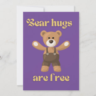 Carte De Remerciements Les câlins d'ours sont gratuits