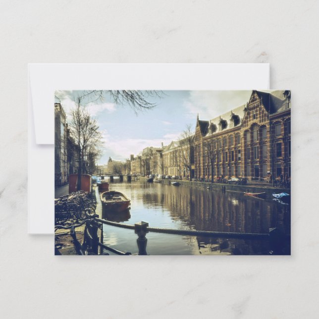 Carte De Remerciements Les canaux d'Amsterdam urbaine (Devant)