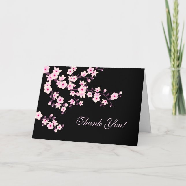 Carte De Remerciements Les cerisiers fleurissent l'Merci floral (Devant)