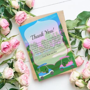 Carte De Remerciements Les chariots de golf sur le terrain Baby shower de