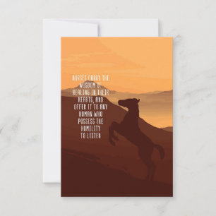 Carte De Remerciements Les Chevaux Portent La Sagesse