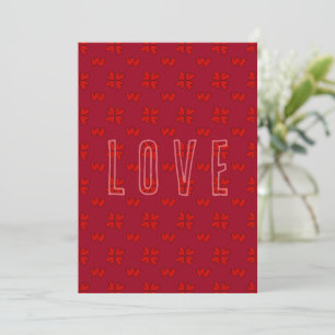 Carte De Remerciements Les Coeurs rouges de Valentine sur l'amour rouge