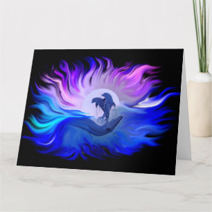 Carte De Remerciements Les dauphins au clair de lune