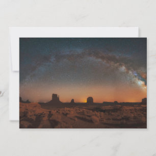 Carte De Remerciements Les déserts Ciel étoilé au-dessus d'un paysage d