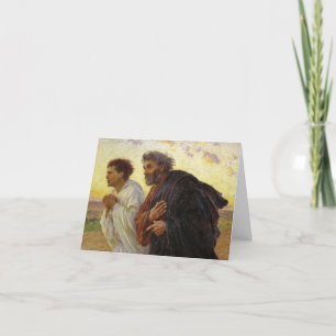 Carte De Remerciements Les disciples qui courent au sépulcre par Burnand