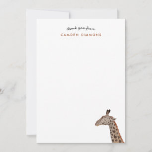 Carte De Remerciements Les enfants de la petite girafe stationnaires