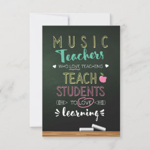 Carte De Remerciements Les Enseignants De La Musique Qui Aiment Enseigner