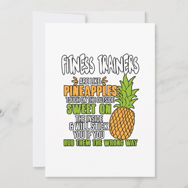 Carte De Remerciements Les entraîneurs de fitness sont comme des ananas. (Devant)