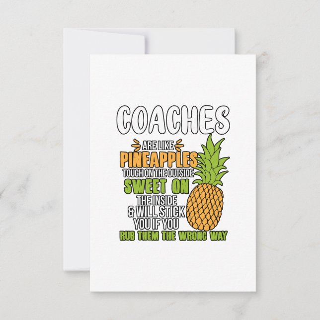 Carte De Remerciements Les Entraîneurs Sont Comme Des Ananas. (Devant)