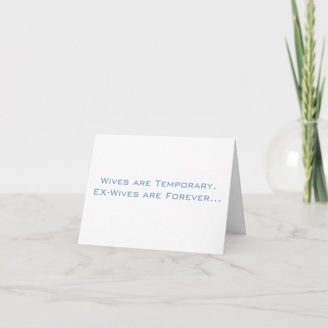 CARTE DE REMERCIEMENTS LES EX-FEMMES SONT POUR TOUJOURS (Devant)