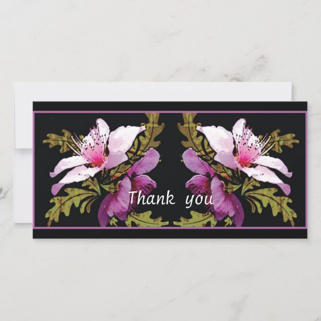 Carte De Remerciements Les fleurs   de pêche vous remercient photocard (Devant)
