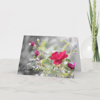 Carte De Remerciements Les fleurs de rose rouge de l'été