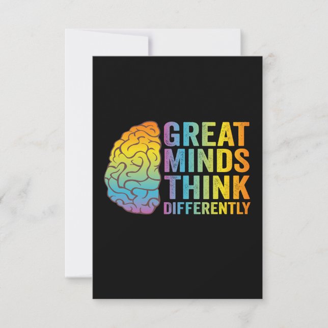 Carte De Remerciements Les Grandes Esprits Pensent Différemment Adhd Neur (Devant)