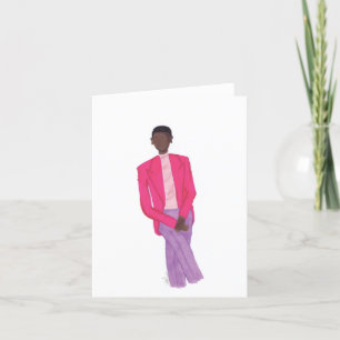 Carte De Remerciements Les Hommes Bien Habillés Portent Du Rose