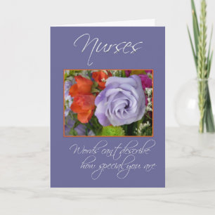 Carte De Remerciements Les infirmières sont des fleurs/Merci de couleur s