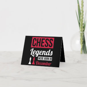 Carte De Remerciements Les Légendes D'Échecs Sont Nés En Décembre Anniver