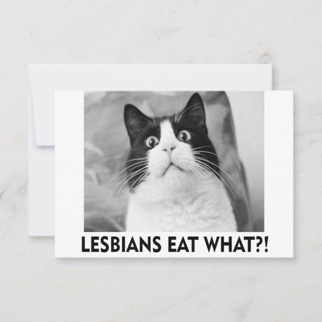 CARTE DE REMERCIEMENTS LES LESBIENS MANGENT QUOI ! ? ! ?  (Devant)