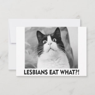 CARTE DE REMERCIEMENTS LES LESBIENS MANGENT QUOI ! ? ! ? 