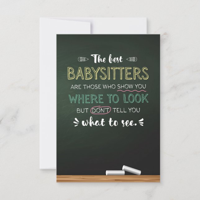Carte De Remerciements Les meilleures Babysitters (Devant)