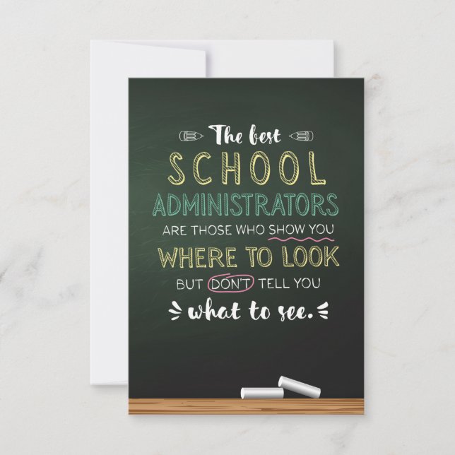 Carte De Remerciements Les meilleurs administrateurs scolaires (Devant)