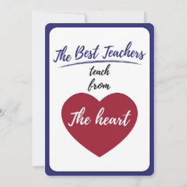 Carte De Remerciements Les meilleurs professeurs enseignent du coeur Merc